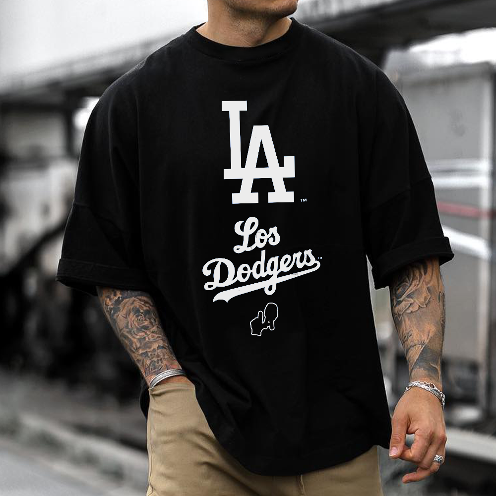 Men's Plus Size Baseball Vintage Print T-Shirt