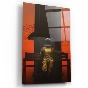 Astronaut on the Bench - Designers Collection - Glass Wall Art