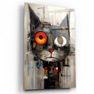 Abstract Cat - Designers Collection - Glass Wall Art