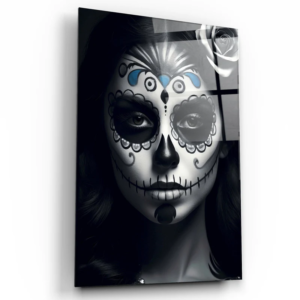 Sugar Skull Make Up - Designers Collection - Glass Wall Art