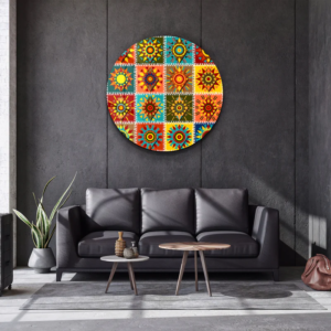 Patchwork - Rounded - Glass Wall Art