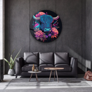 Baby Bull - Rounded - Glass Wall Art