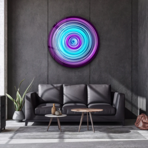 Blue Swirl - Rounded - Glass Wall Art