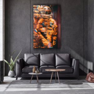 Blurry Astronaut - Designers Collection - Glass Wall Art