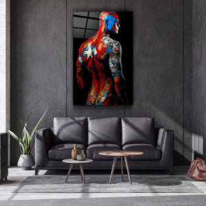 Tattooed Body 4 - Designers Collection - Glass Wall Art