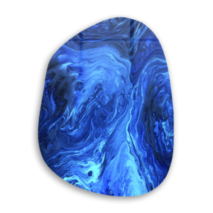 Blue Ink - Amorphous Collection - Glass Wall Art