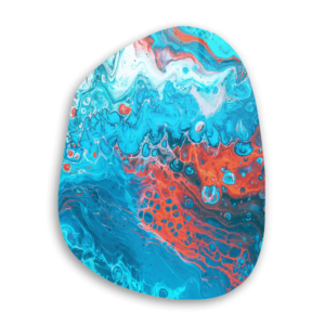 Lava in the Ocean - Amorphous Collection - Glass Wall Art