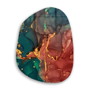 Green and Red Marble - Amorphous Collection - Glass Wall Art