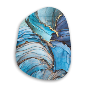 Blue Marble - Amorphous Collection - Glass Wall Art