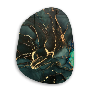 Dark Green - Amorphous Collection - Glass Wall Art