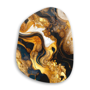 Golden Roots - Amorphous Collection - Glass Wall Art