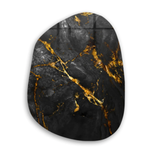 Black Marble - Amorphous Collection - Glass Wall Art