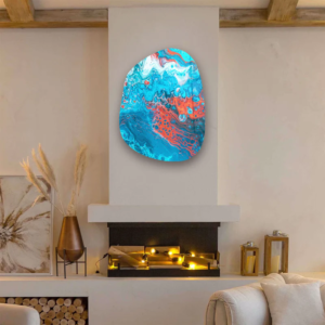 Lava in the Ocean - Amorphous Collection - Glass Wall Art