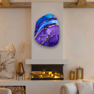 Purple and Blue Marble - Amorphous Collection - Glass Wall Art