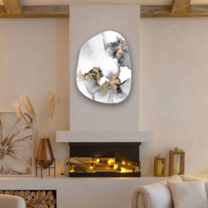 Marble with Golden Dust - Amorphous Collection - Glass Wall Art