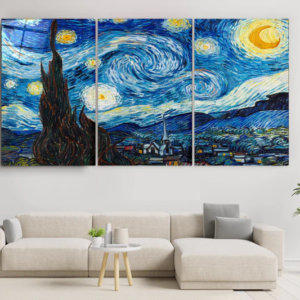 Van Gogh The Starry Night - Trio - Glass Wall Art