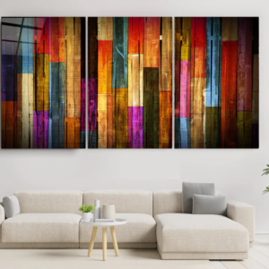 Painted Wood - Trio - Glass Wall Art