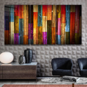 Painted Wood - Trio - Glass Wall Art