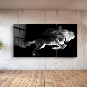 Ghost Horse  - Trio - Glass Wall Art