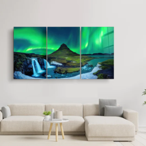 Aurora Borealis - Northern Lights - Trio - Glass Wall Art