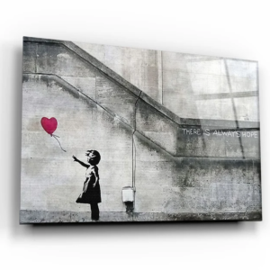 Banksy - Hope - Glass Wall Art