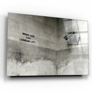 Banksy - What Are You Looking At? - Glass Wall Art