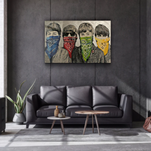 Banksy - Beatles - Glass Wall Art