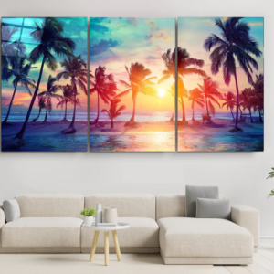 Palm Trees - Trio - Glass Wall Art